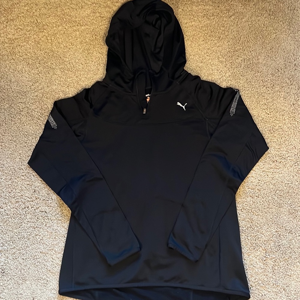Puma Dry Cell Hooded Pullover with Thumb Holes -black Medium‎